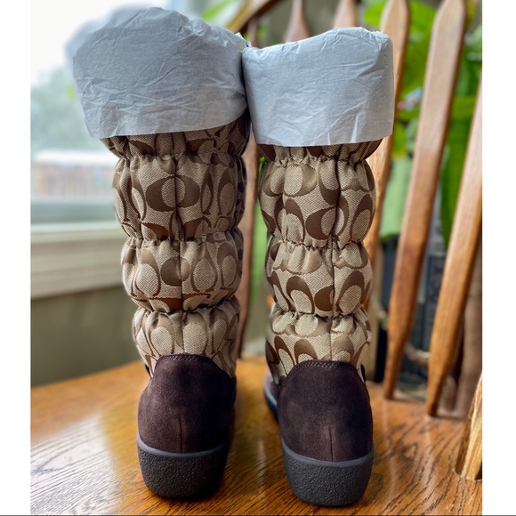 $228 NEW! COACH RABBIT FUR Signature THEONA Winter Snow Boot 6 - Picture 8 of 12